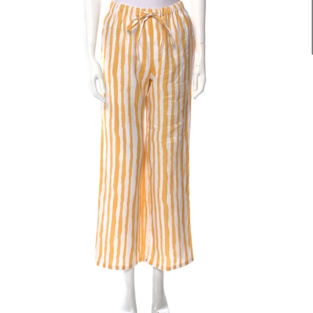 Reformation olina lenen striped wide leg pants. Size small